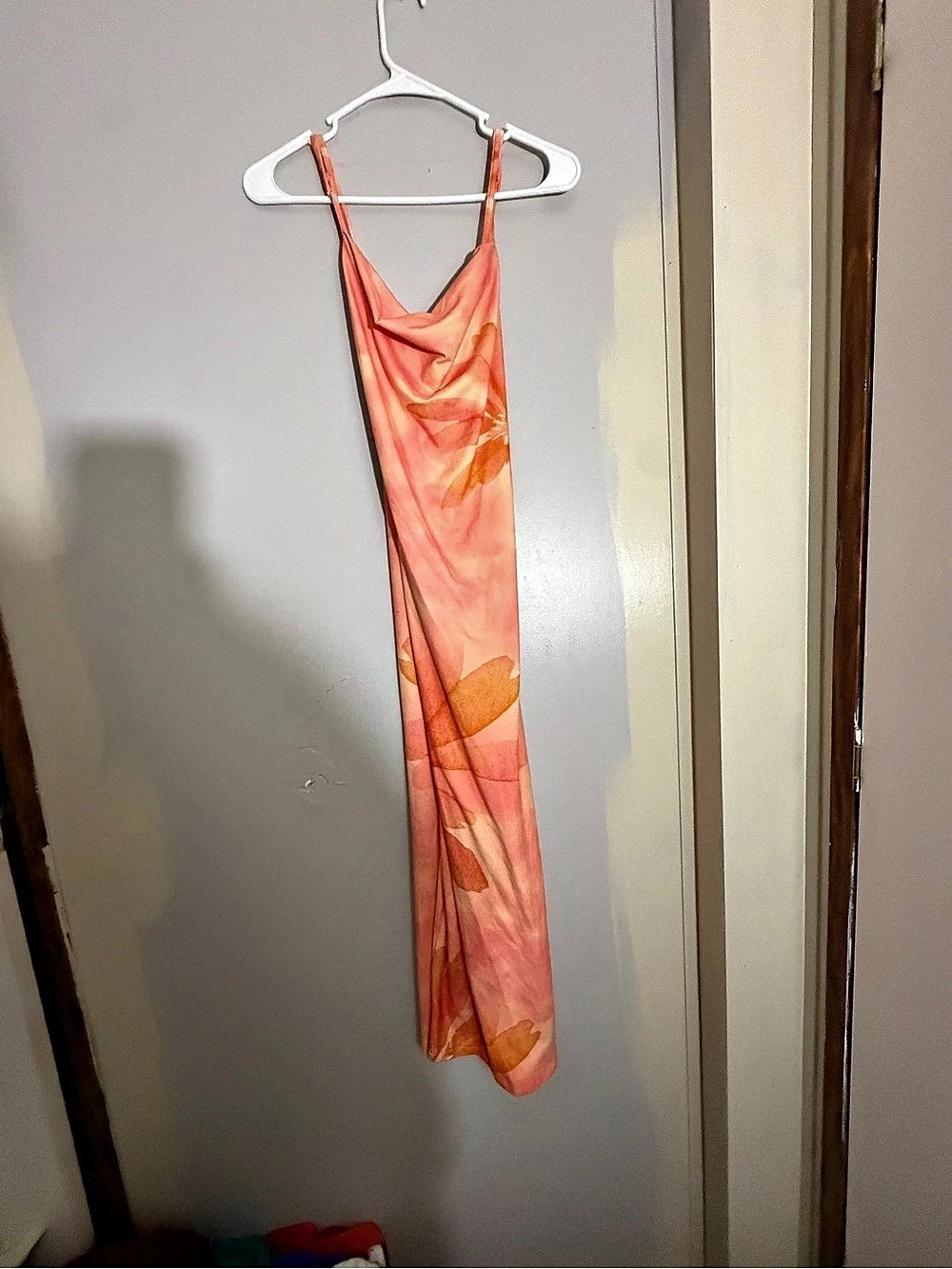 SHEIN Floral Maxi Dress in Pink & Orange Size 8 Like New